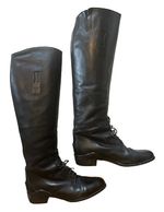 Ariat tall black Italian leather equestrian BOOTS Tall Sz 11F women no zipper