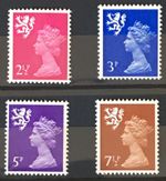 QEII 1971 Scottish Definitives Set of 4 SG S14, S15, S20, S25 MNH