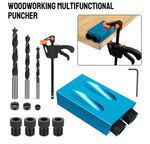 15Pcs Pocket Hole Jig Kit Woodworking Guide Oblique Drill Angle Hole Locator UK