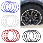4pcs Set 16-20 Inch Car Wheel Hub Rim Trim Tire Ring Guard Strip Protector Decor