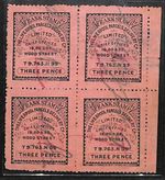 GB Local LIVERPOOL PARCEL DELIVERY Co Frank Stamp BLOCK{4} 3d Used VERY RARE QB2