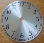 NEW - 5 Inch Clock Dial Face - Silver Finish 127mm - Arabic Numerals - DL16
