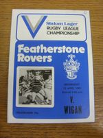13/04/1983 Rugby League Programme: Featherstone Rovers v Wigan  (team changes, n