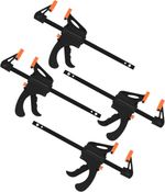 4 Pcs Quick Release Wood Clamps, 4 Inch Ratchet Bar Clamps for DIY Woodworking