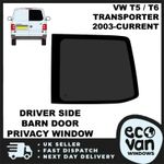 T5-T6.1 Transporter Driver Side Rear Barn Door Privacy Window 2003-Current