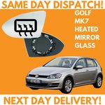 For VW Golf MK7 Inc SV 2012-2020 Heated Wing Mirror Glass Left Passenger Side