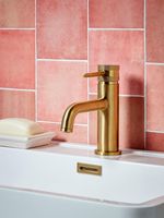 Core Brushed Brass Modern Round Style Mono Basin Mixer Bathroom Tap