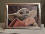 Star Wars Framed Picture Art Print Home Decor Grogu Baby Yoda Mandalorian 