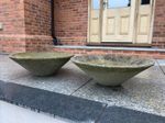 Vintage Retro Brutalist concrete planters festival of Britain 1950/60s GHUL X 2