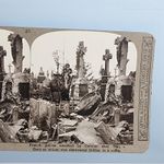WW1 Military Stereoview C1916 Real Photo France Graveyard Snipers Nest