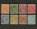 Australia 1931-36 SG124-SG131 set of 8 wmk W15 perf 13.5x12.5 - Used - CV £24