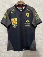 UK 2025 Scuderia Ferrari F1 Racing Sebastian Team T-Shirt Polo Black shirt