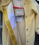 Mayoral Newborn Yellow Corduroy Footed Babygrow, Embroidered, Snap Closure