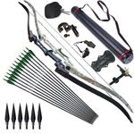 Bow Arrows Set 30-70lbs Archery Takedown Recurve Aluminum Bow Target Hunt Shot