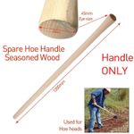 120CM Full Size Wooden Digging Hoe Handle Garden Farm Ground Digging Tool