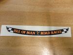Isle of Man Road Races - TT Visor Decal Sticker - BLACK + ORANGE