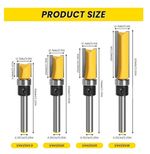 4 piece 1/4 Inch Shank Flush Trim Router Bit set top bearing woodworking FastP&P