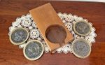 1985 U.S. Congress Coaster Set ~ 4 Brass Coasters ~ Original Holder ~ Free Ship