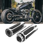 Chrome 1" Motorcycle Handlebar Hand Grips For Harley Road King Fatboy Breakout
