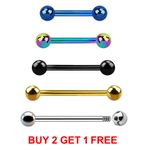 Tongue Bar Nipple Bars Ear Eyebrow Bar Traus Titanium Plated Barbell Piercing