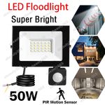 LED Floodlight PIR Motion Sensor Garden Flood Security Light Outdoor Lights 50W