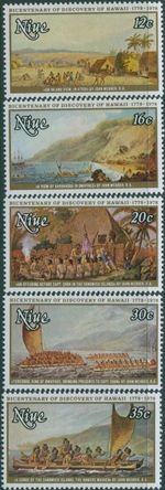 Niue 1978 SG235-239 Discovery of Hawaii set MNH