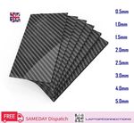 Carbon Fibre Strip Sheet 200-500mm Rolled 100% Gloss Twill 0.5-5mm : UK Seller
