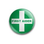 First Aider 25mm/1 inch badges x1 x12 - First Aid Qualified - Medical Worker