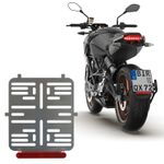 Motorcycle License Plate Holder 180 X 200 (Frameless Stainless Steel 0.8 With Reflector RED)