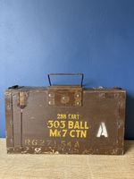 1953 British .303 Ball Mk7 Wooden Ammo Box Military Crate 288 Cart