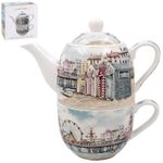 Tea For One Sandy Bay Beach Fine China Ceramic One-Person Tea Set Single Serve