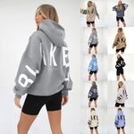 Women Blake Print LooseSports Hoodie Hooded Sweatshirt Pullover Long Sleeve
