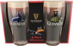 Guinness Official Pint Glass Gift Set – Seal & Tortoise Designs – Set of 2 Pint