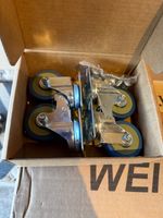 4x Blue Heavy Duty 50mm Caster Wheels - 2 With Brakes