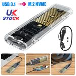 M.2 NVMe SSD to USB 3.2 Type-C Enclosure Case Converter Adapter M&B+M Key※UK