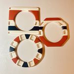3 Lanvin Lucite Bangle Bracelets — Red, White, Blue