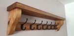 Coat Rack+Shelf Handmade Wall Mounted Floating Double Hooks