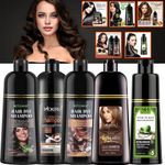 Hair Dye Shampoo Natural Herbal Permanent Instant Dye Hair Color Shampoo 500ml