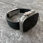 Black Silicone Rubber OYSTERFLEX Watch Strap Band For New Apple Watch Ultra 49mm