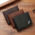 Mens PU Leather Wallet Slim Bifold Card Holder Money Pocket Black Brown