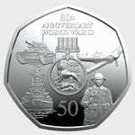 2025 Gibraltar 50p coin 80th Anniversary of the end of World War II