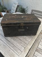 Vintage 1960’s Heavy Duty Metal Dockyard Toolbox with Shelf and Handles