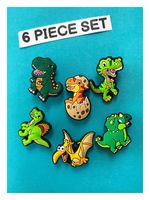 6x Dinosaurs Dinosaur Shoe Charms for Clog Style Shoes PVC Accessories