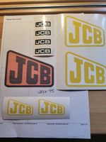 2 x JCB decal vinyl stickers self-adhesive.