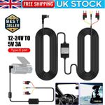 Universal Car Dash Cam USB C Hardwire Kit Hard Wire Cable Fuse 12-24V to 5V 3A