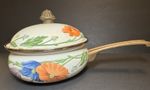 Vtg VILLEROY & BOCH~AMAPOLA 2 Qt Sauce Pan w/Lid  Enamel Cookware~W Germany~EUC