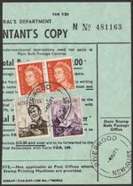 OFFICIAL PMG BULK POSTAGE RECEIPT WITH $2 & $4 NAVIGATORS DATED 1971 CV~$400