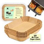 Air Fryer Paper Liners 120pcs (100 + 20 FREE) | Fits Ninja, Tower, Dual Zone