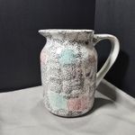 Guyroc Speckled Sponge Pitcher Multi-Color Ceramic Pottery w Abstract Designs
