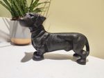 Heavy Cast Iron Dachshund Sausage Dog Ornament Home Decor Garden Statue